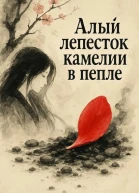 Алый лепесток камелии в пепле