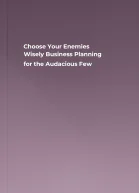 Choose Your Enemies Wisely Business Planning for the Audacious Few