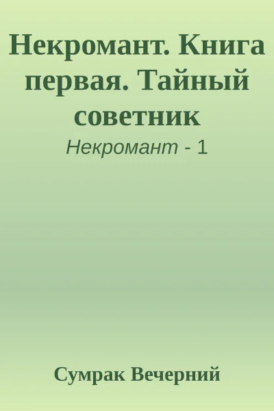 Некромант Книга первая Тайный советник
