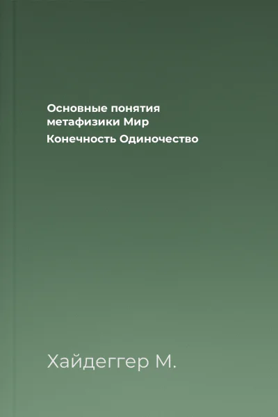 Основные понятия метафизики Мир  Конечность  Одиночество