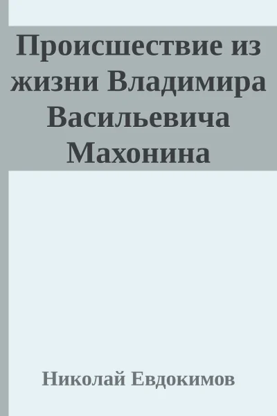 Происшествие из жизни Владимира Васильевича Махонина