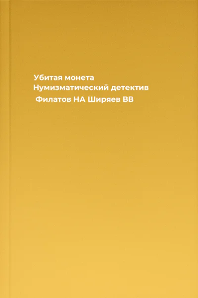 Убитая монета Нумизматический детектив  Филатов НА Ширяев ВВ