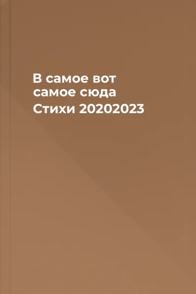 В самое вот самое сюда Стихи 20202023